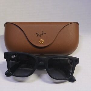 Meta Ray-Ban Black Glasses with Brown Case